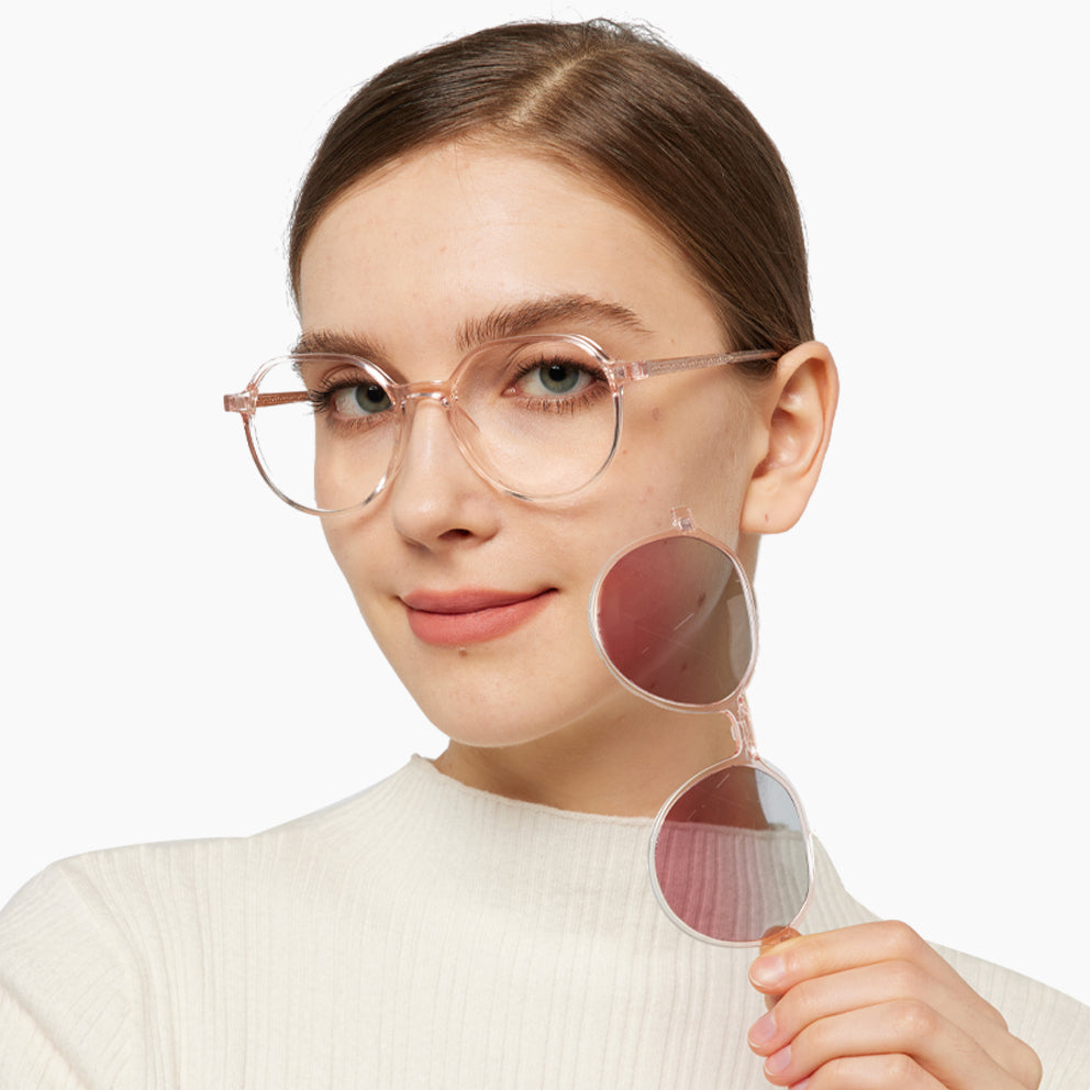 Lina Eyeglasses in Pink & Clear