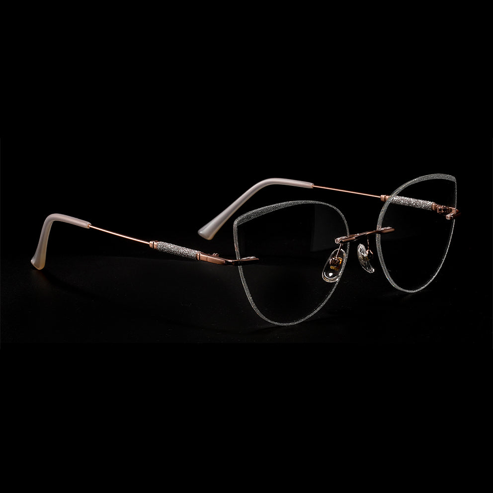 Glamour Eyeglasses in Rose Gold & Silver