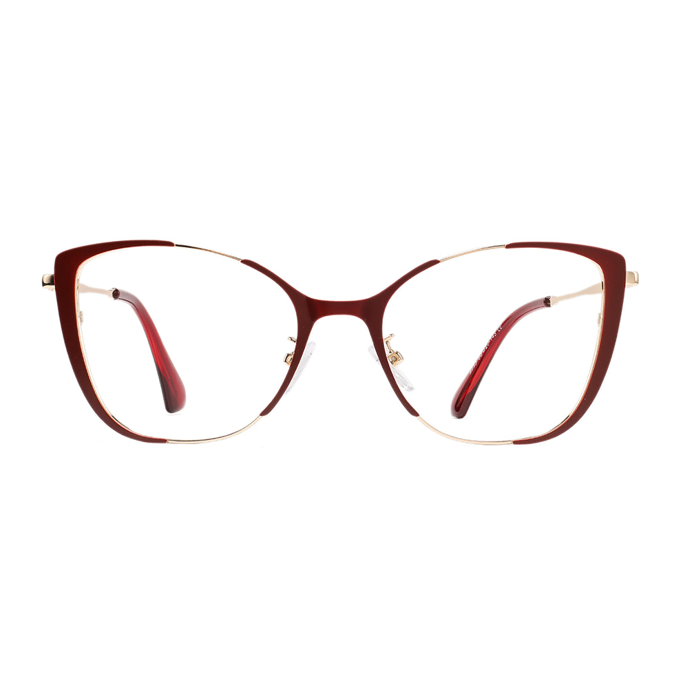 Rian Eyeglasses in Red & Gold