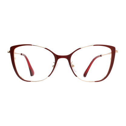 Rian Eyeglasses in Red & Gold