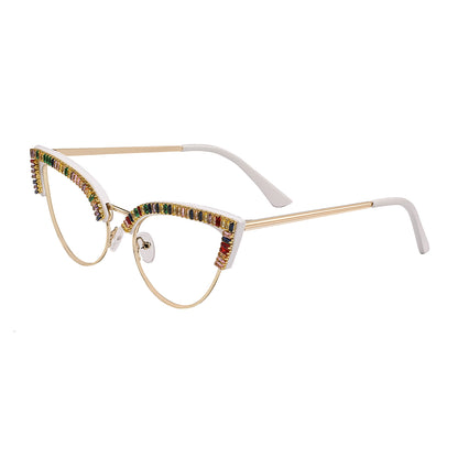 Patty Eyeglasses in White & Gold