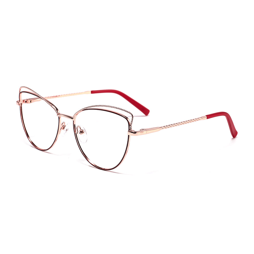 Salley Eyeglasses in Red & Gold