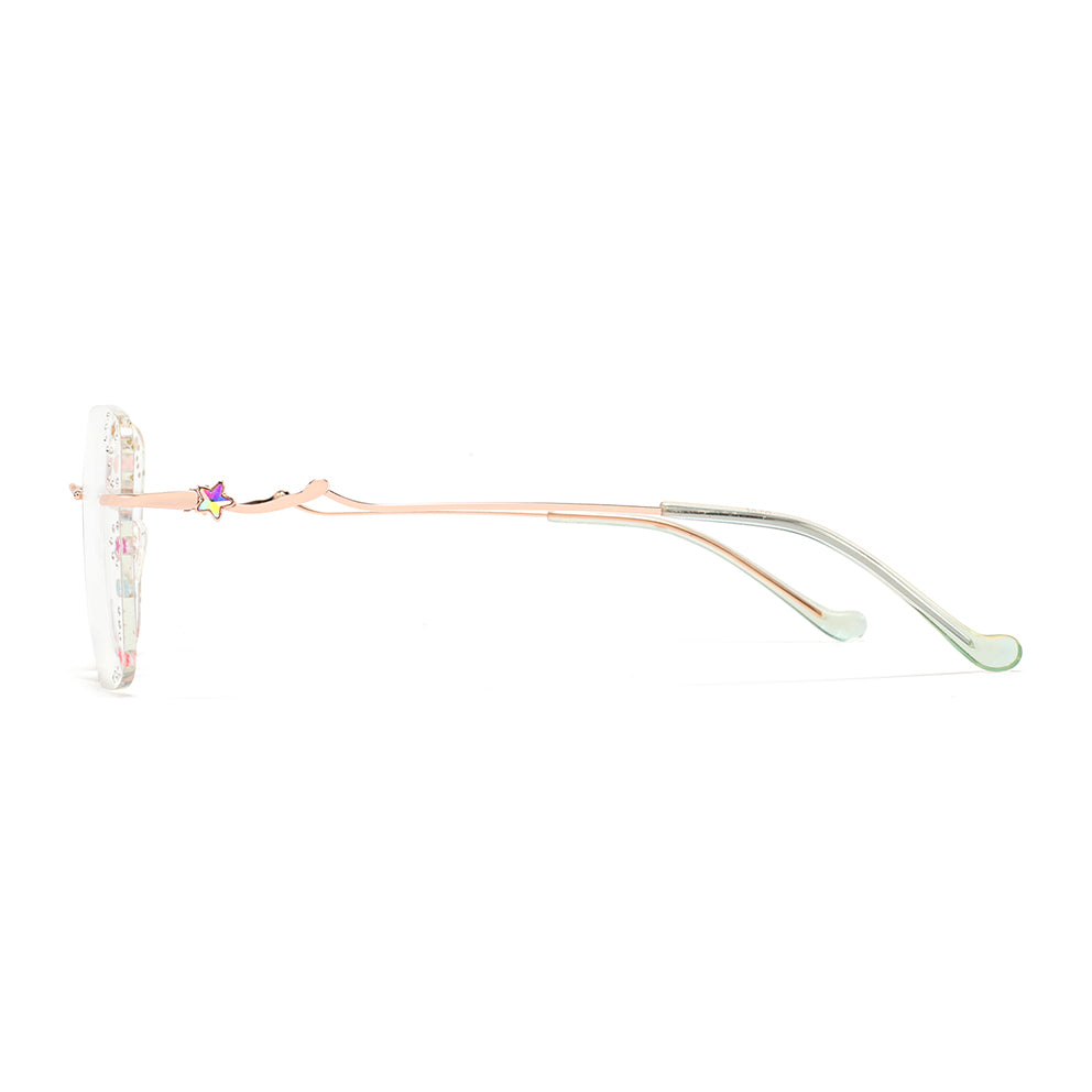 Colorful Star Eyeglasses in Rose Gold