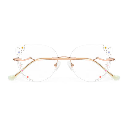 Twinkling Star Eyeglasses in Rose Gold