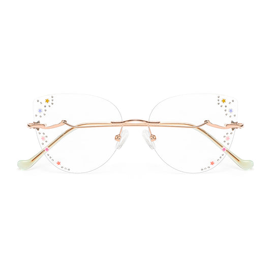 Twinkling Star Eyeglasses in Rose Gold