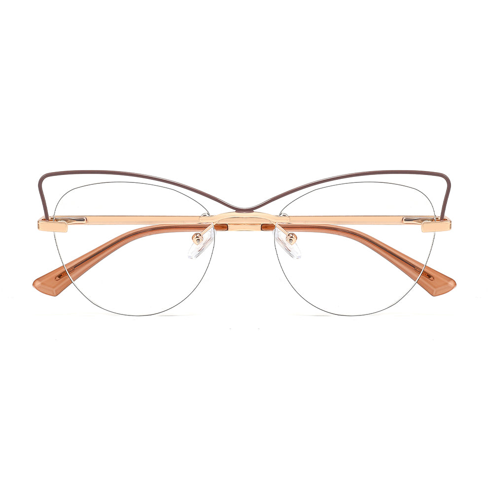 Lennon Eyeglasses in Purple & Rose Gold