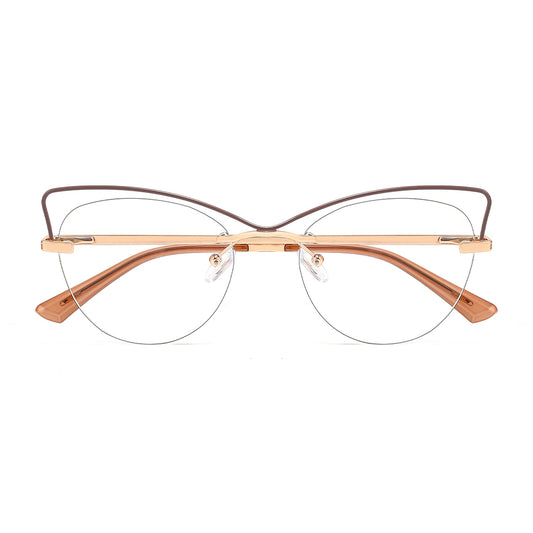 Lennon Eyeglasses in Purple & Rose Gold