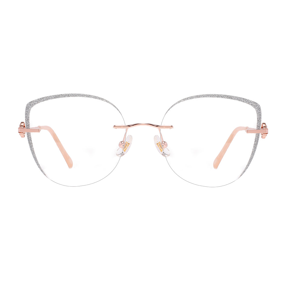 Shahlaa Eyeglasses in Rose Gold & Silver