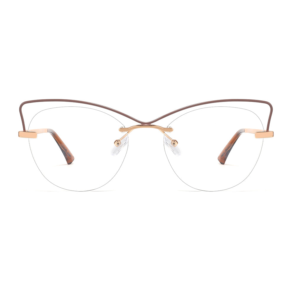 Lennon Eyeglasses in Purple & Rose Gold