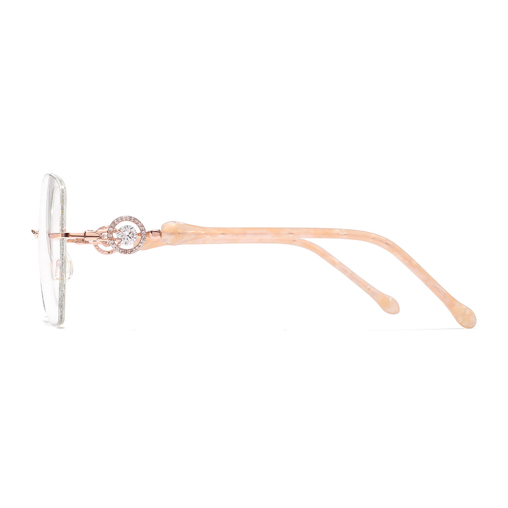 Glitter Eyeglasses in Rose Gold & Silver