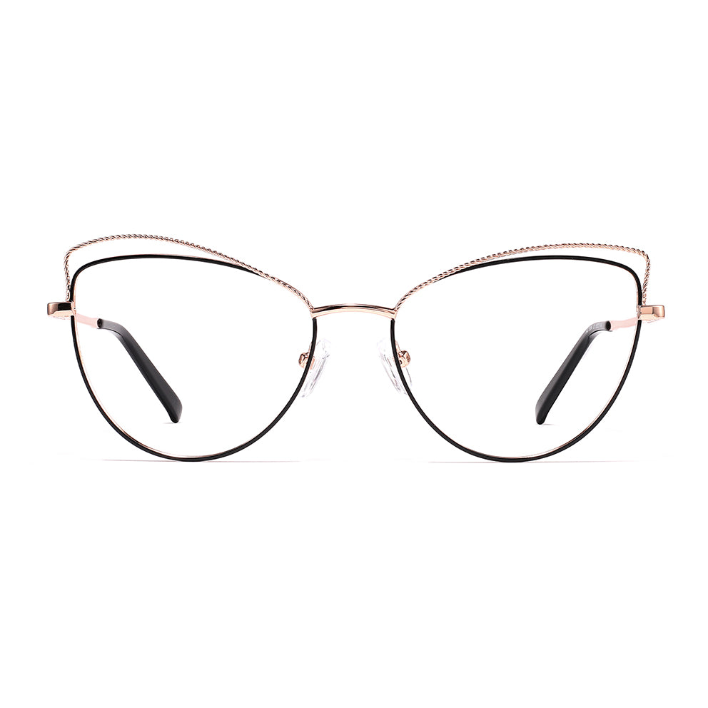 Salley Eyeglasses in Black & Rose Gold