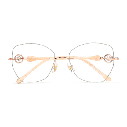 Glitter Eyeglasses in Rose Gold & Silver