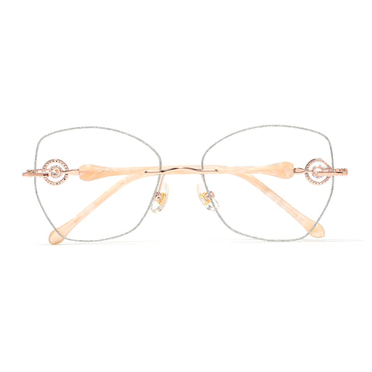 Glitter Eyeglasses in Rose Gold & Silver