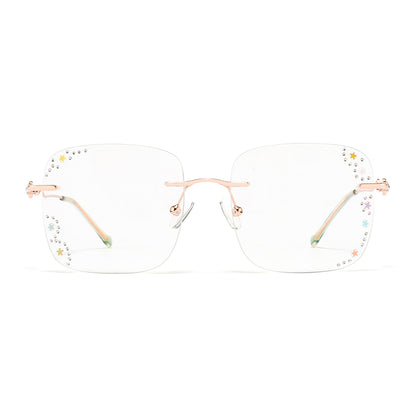 Colorful Star Eyeglasses in Rose Gold