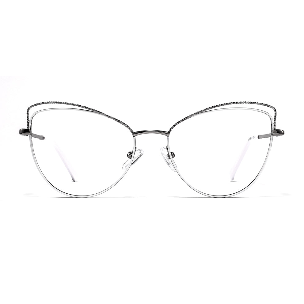 Salley Eyeglasses in White & Silver