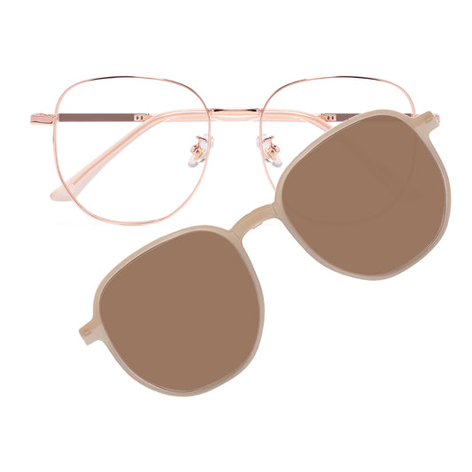 Wensley Eyeglasses in Rose Gold & Brown