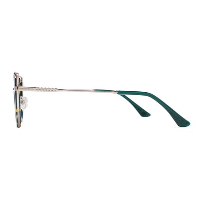 Kylee Eyeglasses in Silver & Green Floral