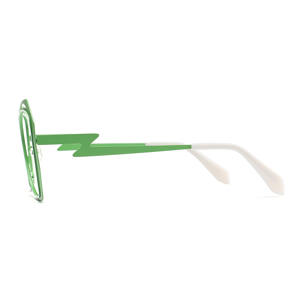 Emilee Eyeglasses in Green & White