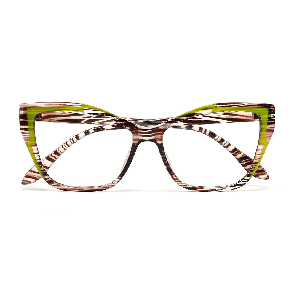 Madison Eyeglasses in Green & Leopard