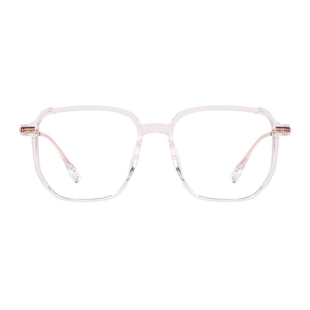 Romola Eyeglasses in Clear & Rose Gold