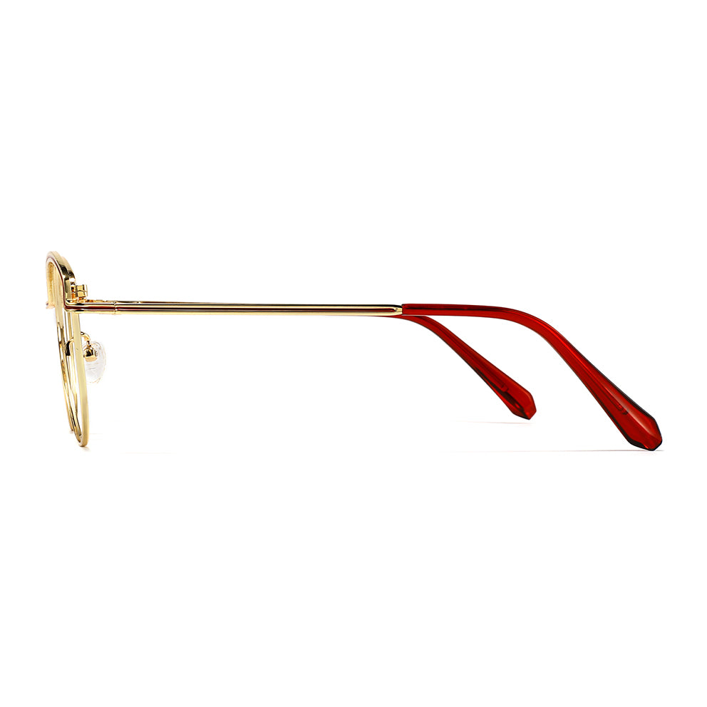 Wamsley Eyeglasses in Gold & Red