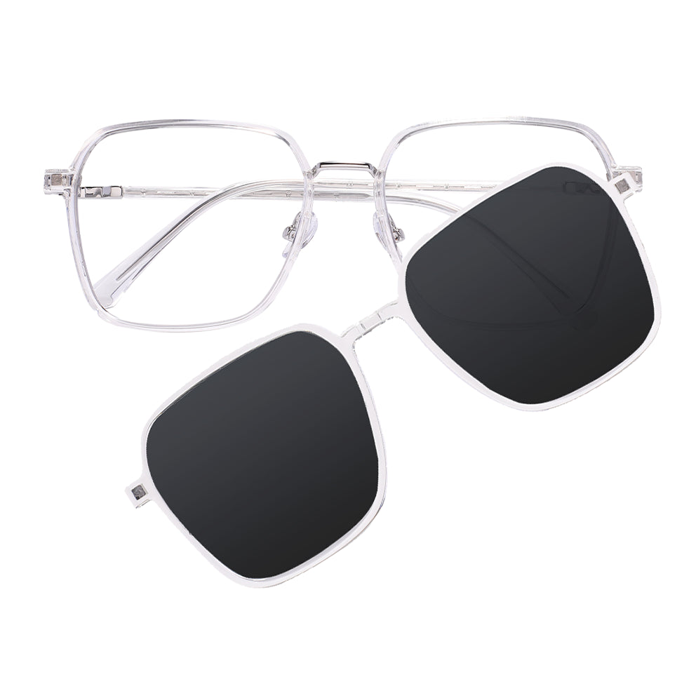 Diana Eyeglasses in Clear & Silver