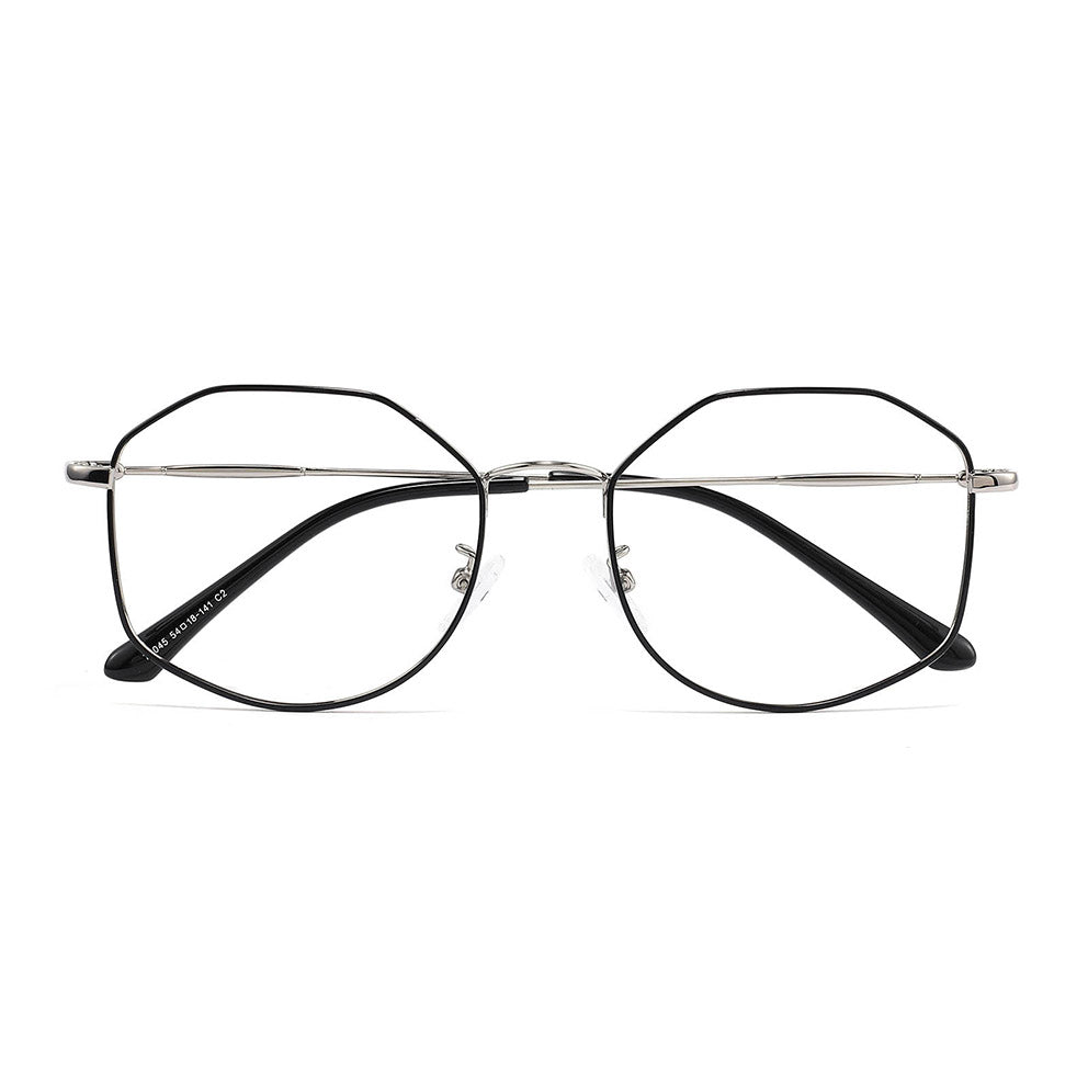 Ayn Eyeglasses in Black & Silver