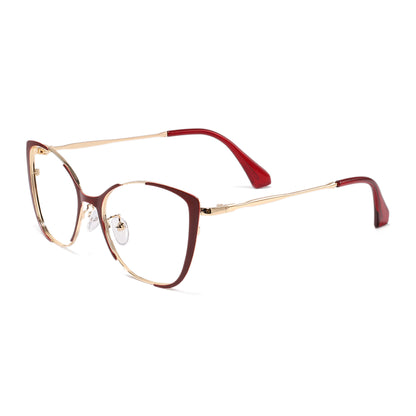 Rian Eyeglasses in Red & Gold