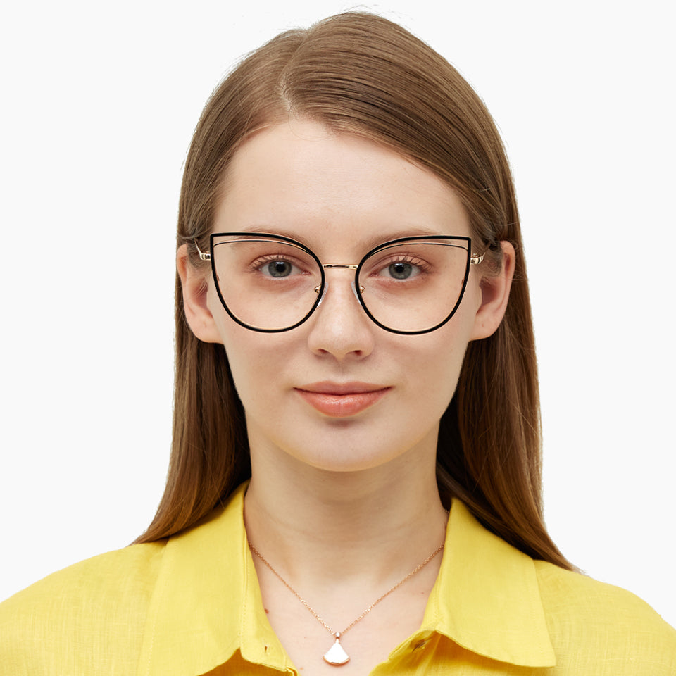 Romy Eyeglasses in Black & Gold