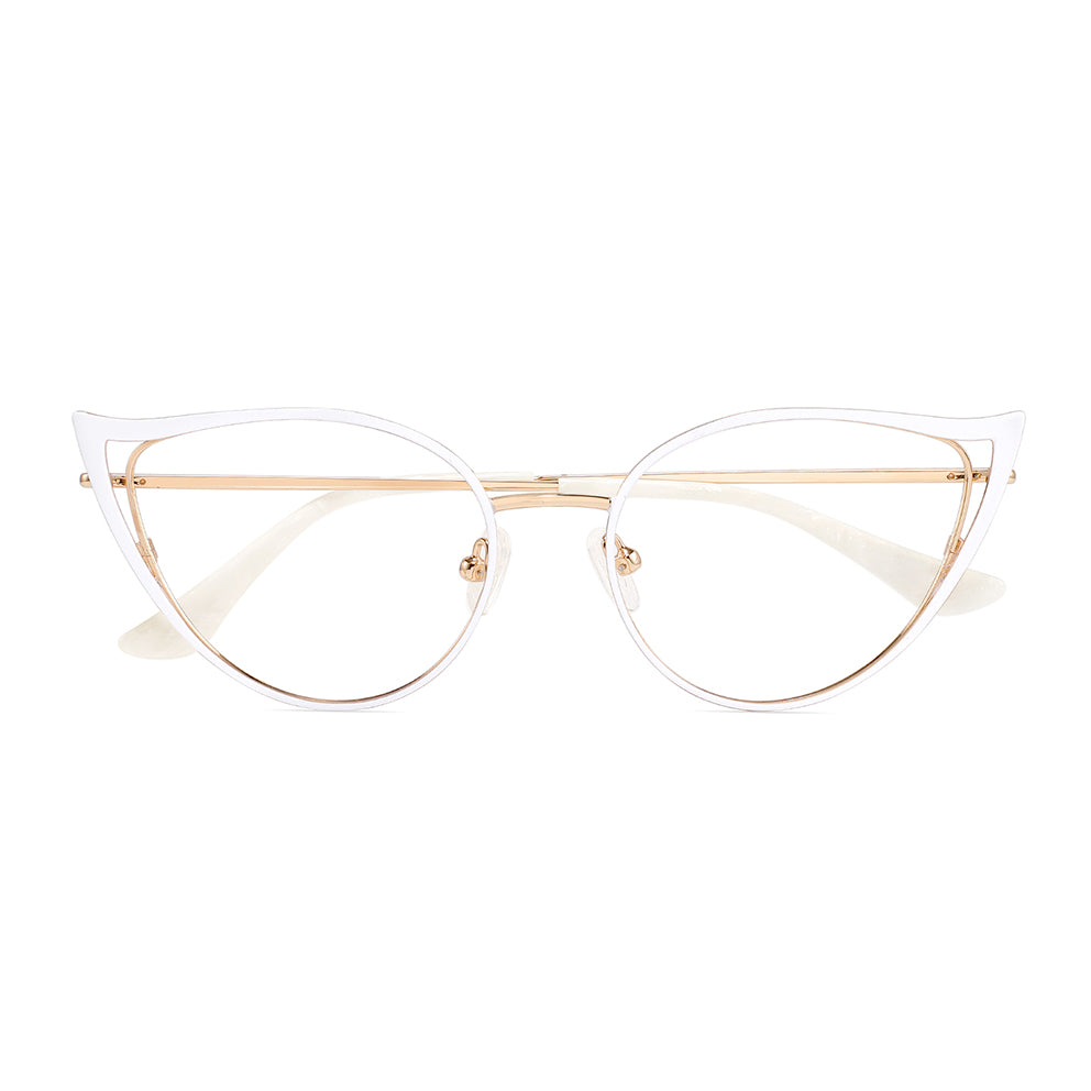 Tanya Eyeglasses in White & Rose Gold