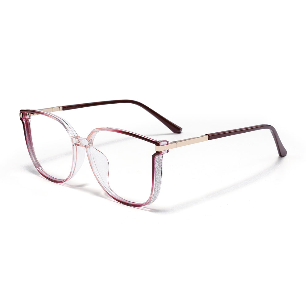 Sissie Eyeglasses in Red & Clear Pink