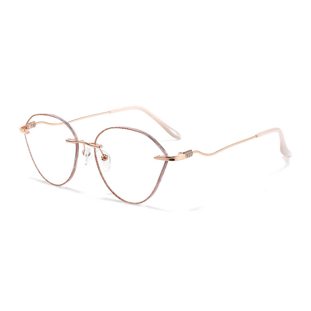 Coral Eyeglasses in Rose Gold