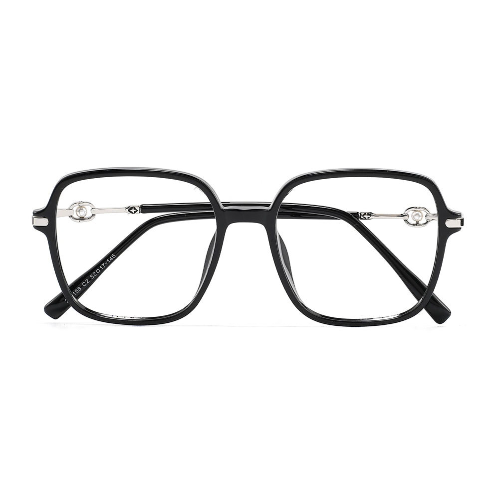 Cornelia Eyeglasses in Black & Silver