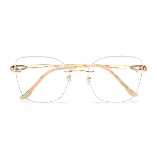 Whitney Eyeglasses in Silver & Rose Gold