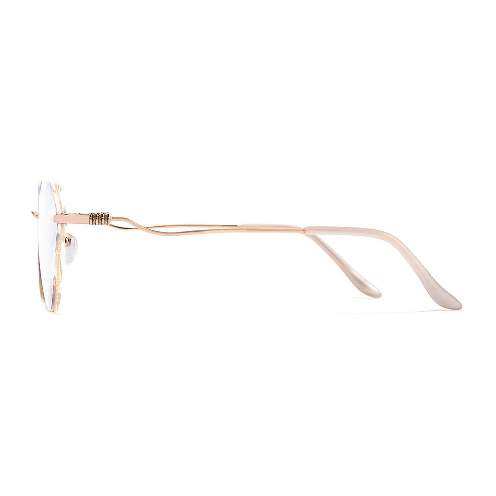 Coral Eyeglasses in Gold