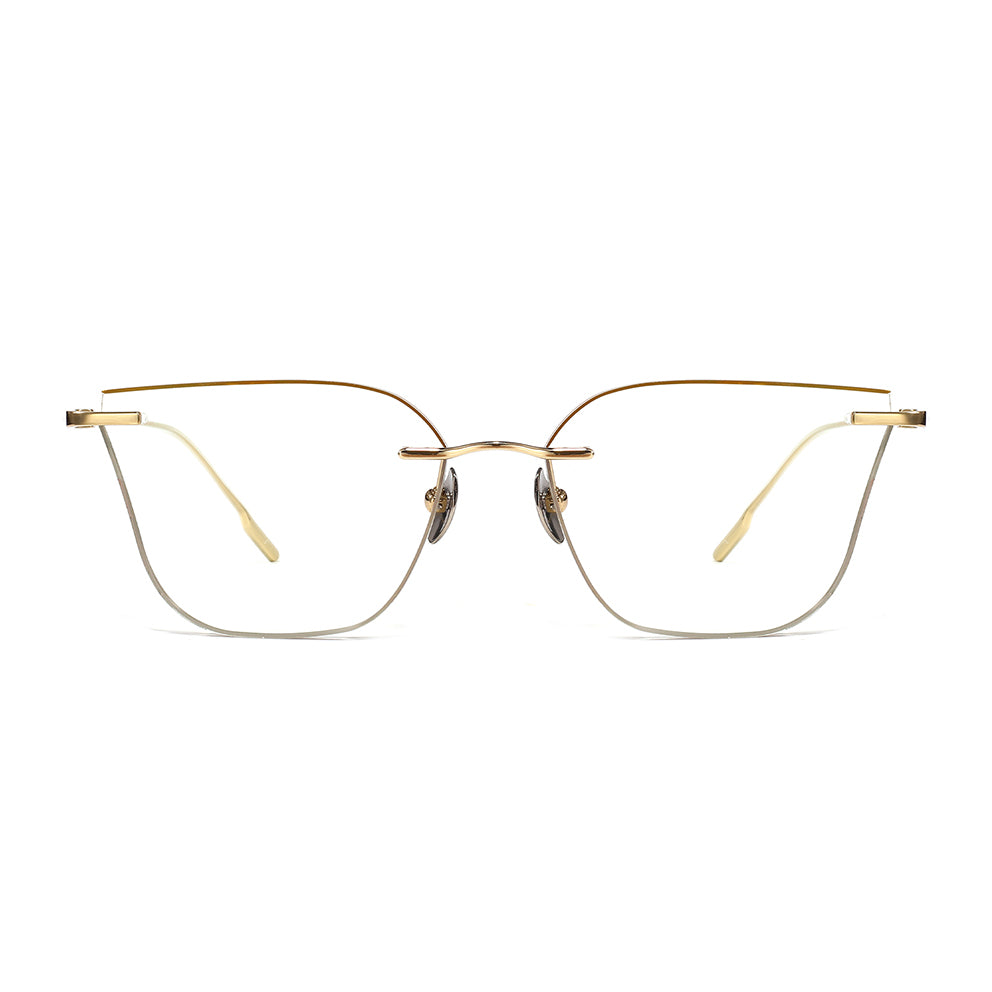 Rika Eyeglasses in Gold & Brown Grey