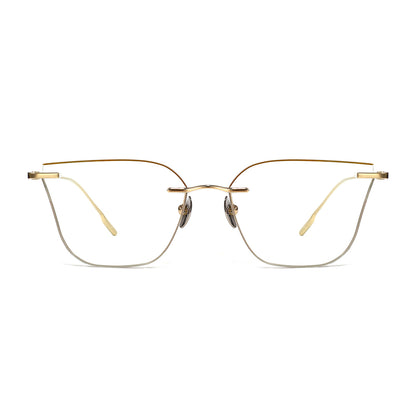 Rika Eyeglasses in Gold & Brown Grey