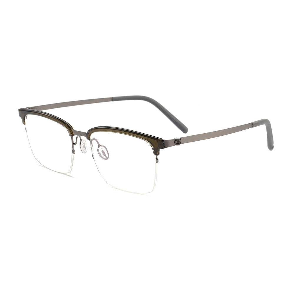 Hatem Eyeglasses in Brown & Gun