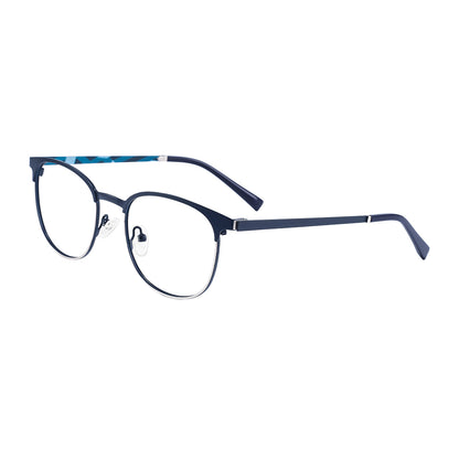 Terry Eyeglasses in Matte Blue & Gold