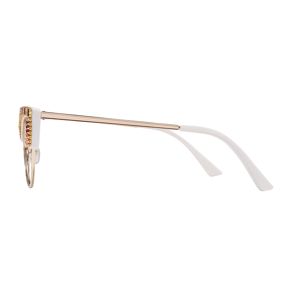 Patty Eyeglasses in White & Gold