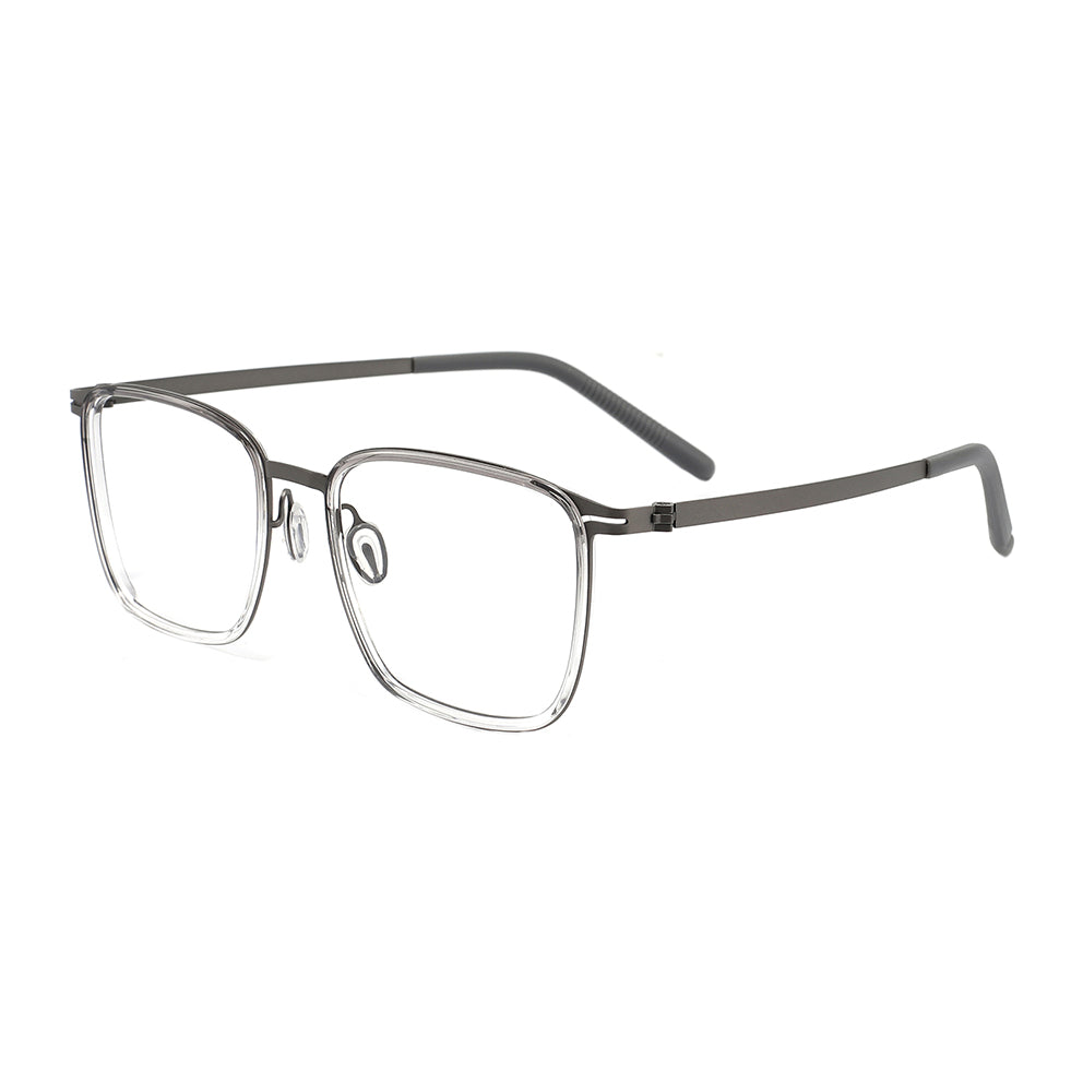 Marin Eyeglasses in Clear Grey & Gun