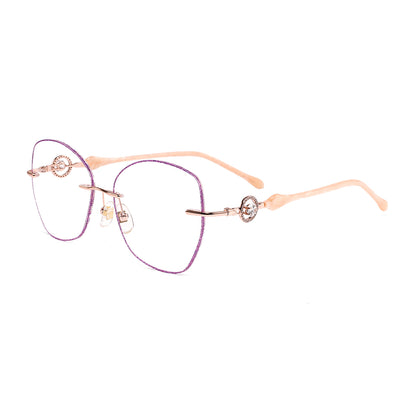 Glitter Eyeglasses in Rose Gold & Purple