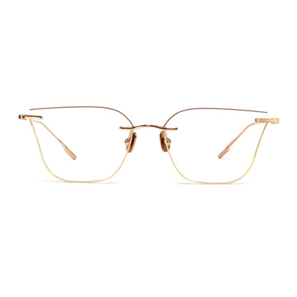 Rika Eyeglasses in Rose Gold & Brown Champagne