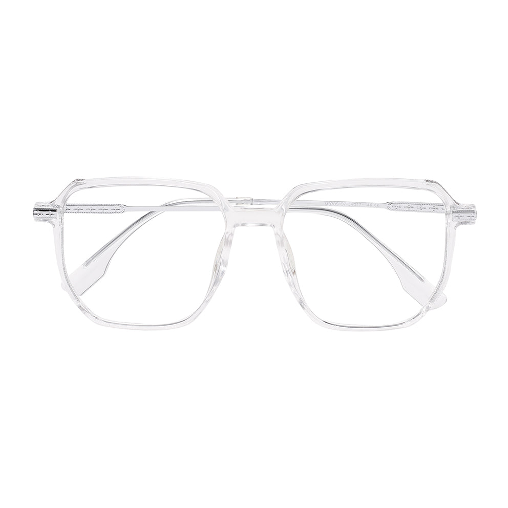 Romola Eyeglasses in Clear & Silver