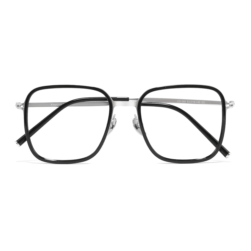 Tim Eyeglasses in Black & Silver