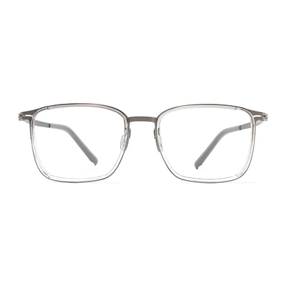 Marin Eyeglasses in Clear Grey & Gun