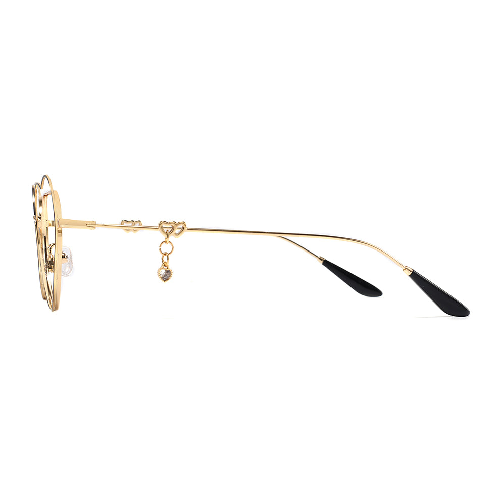 Heart Eyeglasses in Black & Gold