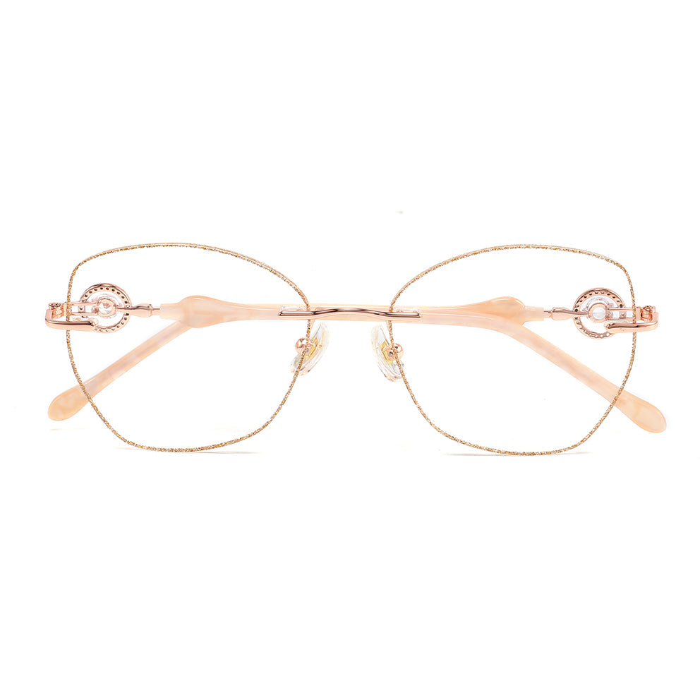 Glitter Eyeglasses in Rose Gold & Gold