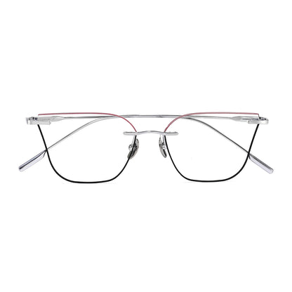 Rika Eyeglasses in Silver & Purple Black