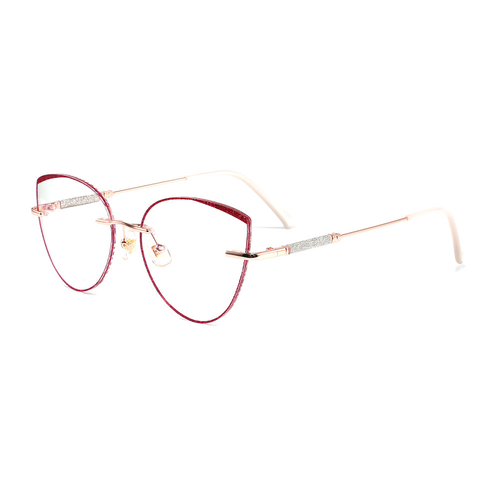 Glamour Eyeglasses in Rose Gold & Red